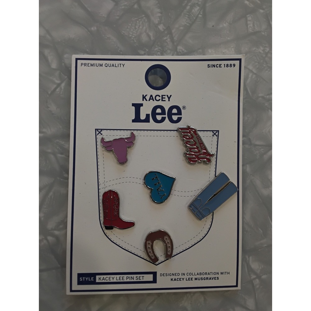 Kacey Lee Musgraves x Lee Jeans Enamel Pin Set 6pc Western Cowboy Boot Yall New